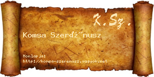 Komsa Szerénusz névjegykártya